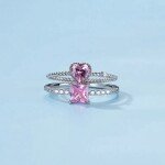 Stříbrný prsten Swarovski Elements Erica, stříbro 925/1000, 57 Růžová
