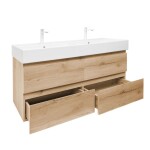 Koupelnová skříňka s umyvadlem SAT B-Way 119x50x45 cm dub mat BWAY2120OAKU2BB BWAY2120OAKU2BB