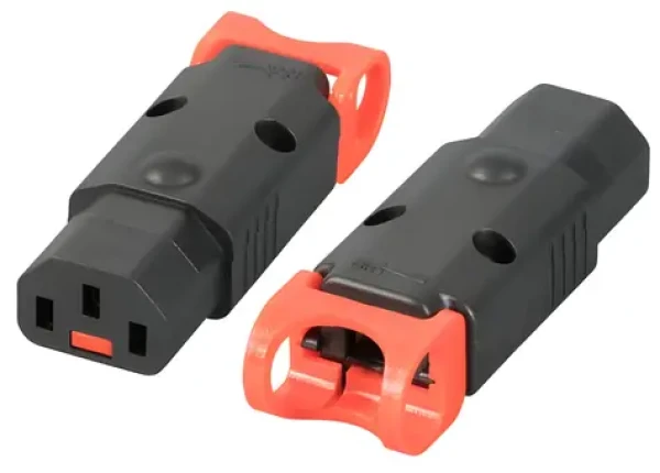 EFB IEC-Lock+ zajištěná zásuvka C13 černá / Konektor / Pro kabelovou montáž / 3 piny (60319.1)