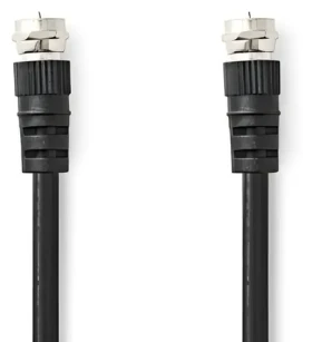 Nedis satelitní anténní kabel F(M)-F(M) černá / Kabel / 75 Ohm / 50 dB / dvojité stínění / 1,5 m (CSGL41000BK15)