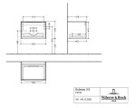 VILLEROY & BOCH - Subway 3.0 Umyvadlová skříňka, 62x43x48 cm, 1 zásuvka, Oak Kansas/lesklý hliník C57500RH