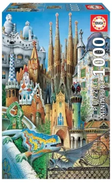 EDUCA Miniaturní puzzle Koláž z díla A.Gaudí