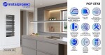 Instalprojekt - Koupelnový radiátor POP STAR bílá barva - Barva - Bílá, Doporučená topná tyč (W) - 900 , Rozměr A - 60 cm, Rozměr C - 155 cm, Skutečný rozměr radiátoru - 600 x 1505 mm RADPOP601535