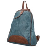 Trendy dámský koženkový kabelko-batůžek Lykos, džínově modrý