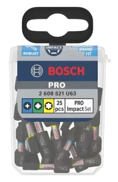 BOSCH Sada bitů PRO Impact / Sada šroubovacích bitů / 25 ks / 1/4" / PH2, PZ2, T20, T25, T30 (2608521U63)