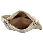 Trendy dámská koženková crossbody kabelka Franka, krémová