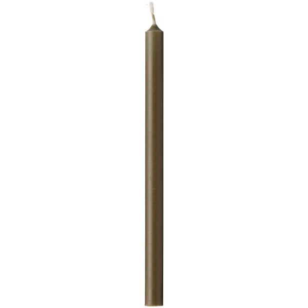Ib Laursen Svíčka Taper Olive Green 20 cm, zelená barva, vosk