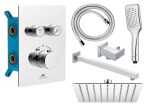 Rubineta - THERMO-2F-OLO (SQ), termostatický podomítkový set, 2-cestná (s příslušenstvím) OLBA625055
