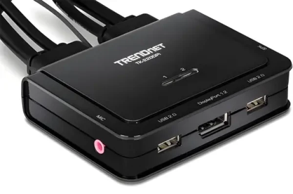 TRENDnet TK-220DPI / KVM přepínač / DisplayPort 1.2 / 4K UHD / USB / Audio 5.1 (TK-220DPi)