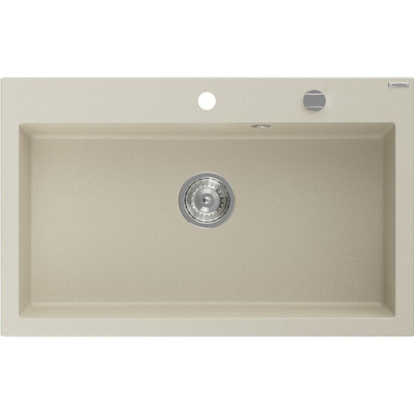 MEXEN - Elix granitový dřez 1-miska 800 x 500 mm, béžový, sifon chrom 6527801005-69
