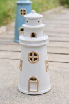 Chic Antique Svítící dekorace LED Lighthouse Cream, krémová barva, keramika