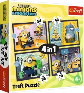 TREFL Puzzle Mimoni a monstra 4v1