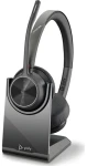 Poly Voyager 4320 UC černá + nabíjecí stojánek / Bezdrátová náhlavní souprava / mikrofon / dvě sluchátka / Bluetooth (218476-02)