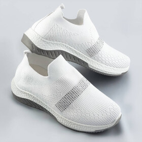 Bílé ažurové dámské boty se zirkony model 17113804 COLIRES Barva: odcienie bieli, Velikost: XL (42)