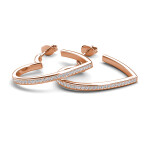 Royal Fashion stříbrné čtvertcové náušnice pozlacené 18k bílým zlatem Swarovski®