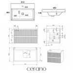 CERANO - Koupelnová skříňka Carole - keramické umyvadlo Viano - bílá matná rýhovaná - 81,2x62,6x46,5 CER-941567