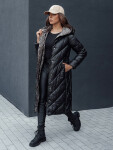 Dámský zimní prošívaný kabát s kapucí CELESTIE černý FashionStreet TY4513 XXL