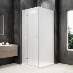 POLYSAN - GLOBE CHROME čtvercový sprchový kout 900x900, matné sklo, levé GB1090-3315MLC