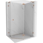 MEXEN/S - Lunar L sprchový kout pětiboký křídlový pravá 100 x 90, transparent, měď kartáčovaná 831L-100P-090L-65-00-P