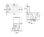 KLUDI - Resa D WC kombi mísa, spodní odpad, Rimless, SpiralFlush, lesklá bílá 24WCB0643