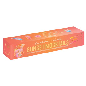 The Cabinet of CURIOSITEAS Dřevěné míchátko s cukrovými krystaly Sunset Mocktail – set 6 ks, oranžová barva, papír