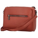 Módní dámská koženková crossbody kabelka Coveri Leanne, cihlově červená