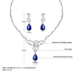 Souprava náhrdelníku a náušnic Swarovski Elements Brembilla, Tmavě modrá 40 cm + 4 cm (prodloužení)