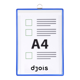Djois kontrolní rámeček s kapsou a očkem, A4, otevřený shora, modrý, 5 ks