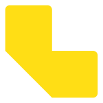 Djois podlahové samolepicí značení - tvar L, 10 x 5 cm, žluté, 10 ks