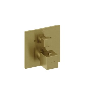 KLUDI - Decus Termostatická baterie pod omítku, pro 2 spotřebiče, kartáčované zlato 54810N075