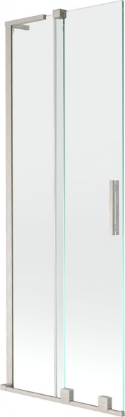 MEXEN/S - Velar L dvoukřídlá posuvná vanová zástěna 70 x 150, transparent, nikl kartáčovaný 896-070-003-01-97