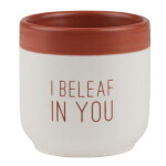 Räder Keramický obal na květiny I Beleaf in You, hnědá barva, keramika