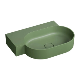 OMNIRES - OVO M+ umyvadlo na desku/závěsné - levé, 64 x 44 cm, olive mat; OVO645UWLOL