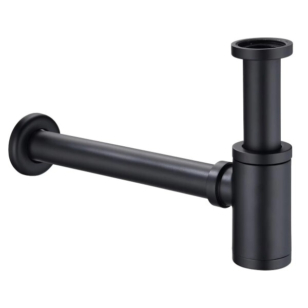 CERANO Sifon umyvadlový - 5/4" - mosaz - DN32/250 mm - černá matná