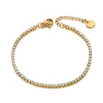 Jemný ocelový náramek se zirkony Juliana Gold - chirurgická ocel, Zlatá 17 cm + 3 cm (prodloužení)