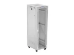 Lanberg FF01 42U/600x800 šedá / Stojanový rozvaděč / skleněné dveře / LCD panel / nosnost 1200 kg / Flat Pack (FF01-6842-12SL)