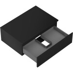 MEXEN/S - Rivel koupelnová skříňka pod umyvadlo 70 cm s deskou, 1 šuplík, reliéf , černá mat 91A20-07023-1-BFC71