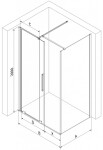 MEXEN/S - Velar sprchový kout 140 x 100, transparent, černá 871-140-100-01-70