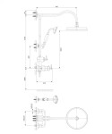 OMNIRES - ARMANCE termostatický sprchový sloup měď retro /ORB/ AM5244-6ORB