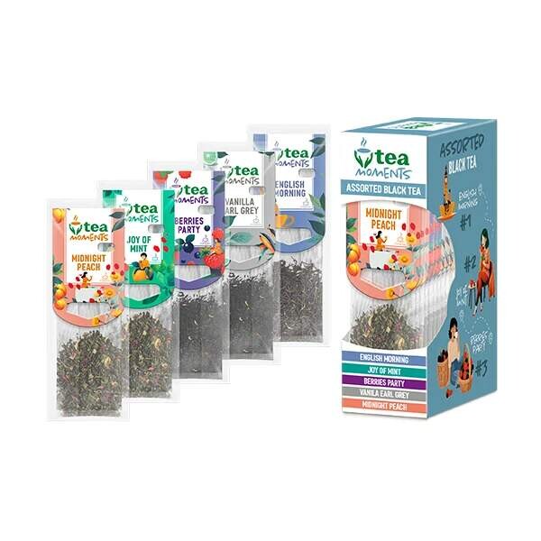 Tea Moments Assorted Black Tea 15 sáčků, černý a zelený čaj