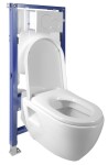 SAPHO - Závěsné WC Nera s podomítkovou nádržkou do sádrokartonu a tlačítkem Geberit, bílá WC-SADA-16