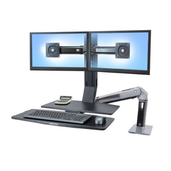 ERGOTRON WorkFit-A II / držák pro Dual Monitor a kláv. + myš vč. pracovní desky / černá (24-316-026)