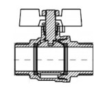 NOVASERVIS - Kulový plnoprůtočný kohout, motýlek ŠŠ 1/2" KFPN1