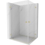 MEXEN/S - Lunar-B Duo sprchový kout dveře křídlové 90 x 85, transparent, zlato kartáčovaná 832-090L-085P-55-00