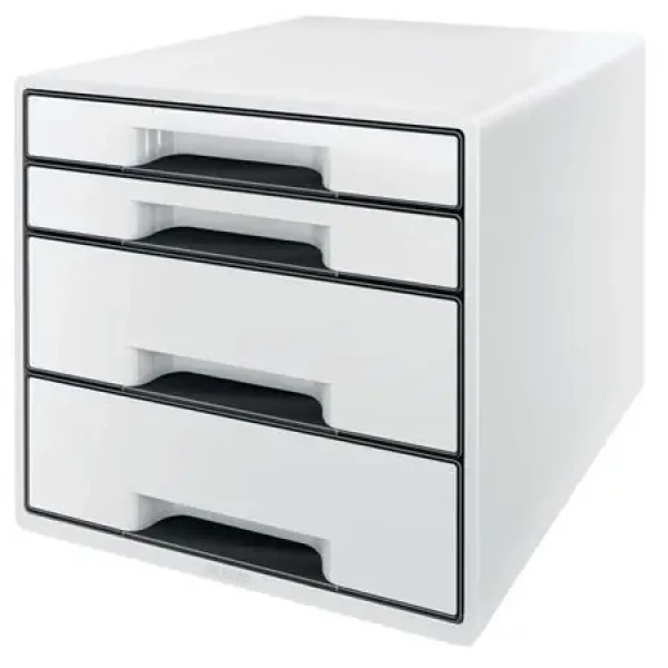 LEITZ WOW CUBE bílá / Zásuvkový box / 4 zásuvky / plast (52521001)