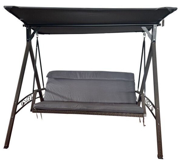 Rojaplast RATTAN zahradní houpačka HNĚDÁ