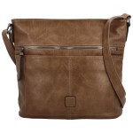 Trendy dámská koženková crossbody kabelka Tomila, khaki