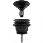CERANO Umyvadlová výpusť - 5/4“ click-clack - univerzální - neuzavíratelná - plast - černá matná