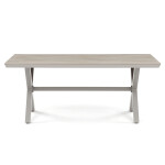 Stůl zahradní 180x100x75, deska polywood v dekoru světlého dubu, hliníková konstrukce, béžová barva