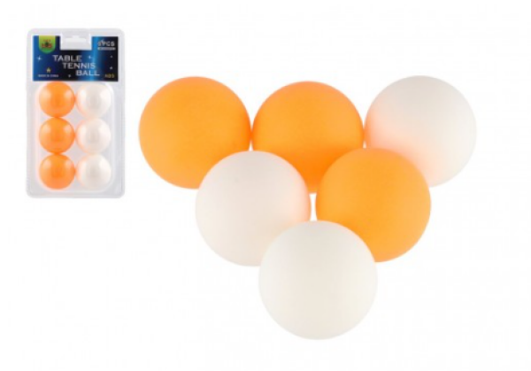 Míčky na stolní tenis/ping pong 6ks plast 4cm v blistru